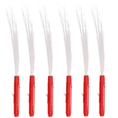 Fiber LED licht stick - Set van 6x stuks - rood - Lichtgevende feestartikelen - Light sticks - 40 cm