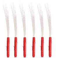 Fiber LED licht stick - Set van 6x stuks - rood - Lichtgevende feestartikelen - Light sticks - 40 cm
