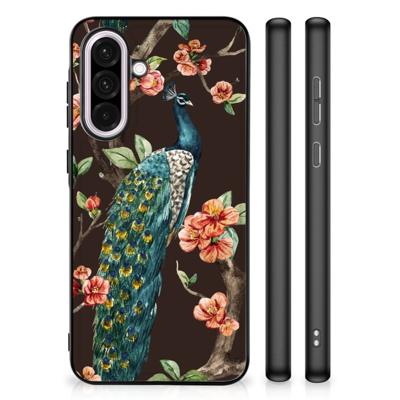 Samsung Galaxy A56 Dierenprint Telefoonhoesje Pauw met Bloemen Samsung Galaxy A56 Dierenprint Telefoonhoesje Pauw met Bloemen
