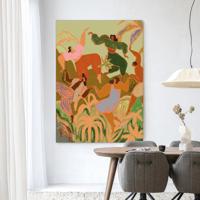 Urban Cotton Wandkleed 'Spring Frolic' 110 x 145cm in Frame - black