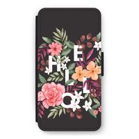 Hello in flowers: iPhone 11 Pro Max Flip Hoesje