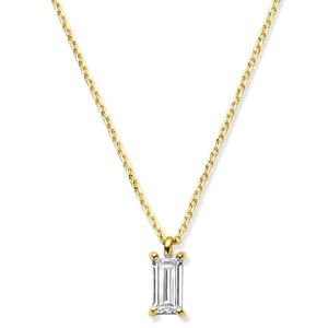 Ketting geelgoud-zirconia wit 40-44 cm