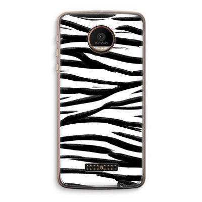Zebra pattern: Motorola Moto Z Force Transparant Hoesje