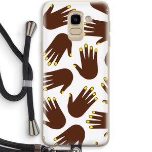 Hands dark: Samsung Galaxy J6 (2018) Transparant Hoesje met koord