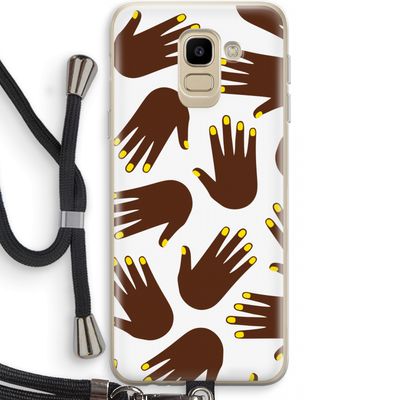Hands dark: Samsung Galaxy J6 (2018) Transparant Hoesje met koord