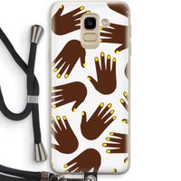 Hands dark: Samsung Galaxy J6 (2018) Transparant Hoesje met koord
