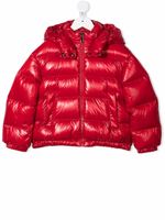 Moncler Enfant doudoune à logo imprimé - Rouge