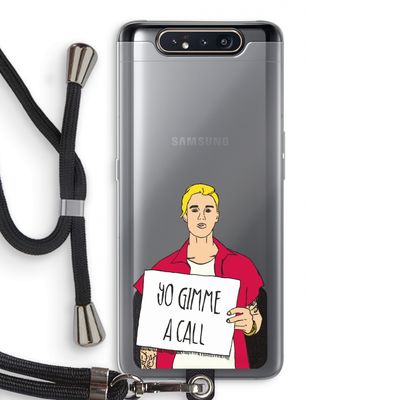 Gimme a call: Samsung Galaxy A80 Transparant Hoesje met koord