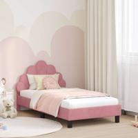 Bedframe voor kinderen met hoofdbord Roze 80 x 160 cm Fluweel