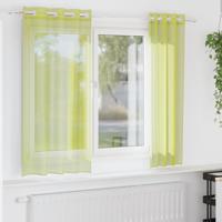 Gordijnen voile met doorvoertules 2 st 140x175 cm appelgroen