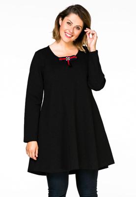 Yoek Tuniek wide bot strik | Zwart | Maat M