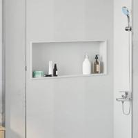 VidaXL Douche niche wit 75 x 30 x 9,5 cm roestvrij staal