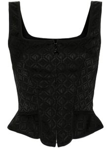 Marine Serre haut corset Moon Diamant en jacquard - Noir