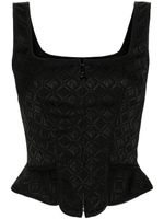 Marine Serre haut corset Moon Diamant en jacquard - Noir - thumbnail