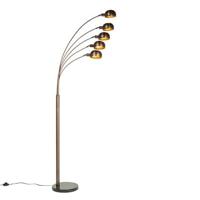 QAZQA Design vloerlamp donkerbrons met goud 5-lichts - Sixties Marmo - thumbnail