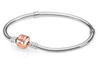 Pandora Moments 580702 Armband Snake Chain zilver-rosekleurig