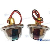 Kit luces de navegación (babor - estribor) GS10030 - PAR LUCES NAV. VERT.RED.INOX.