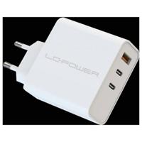 LC Power LC-GAN-65 USB-oplader 65 W 2x USB-C, 1x USB-A USB PD 3.0 Wit Binnen GaN, Snellader, USB Power Delivery (USB-PD)
