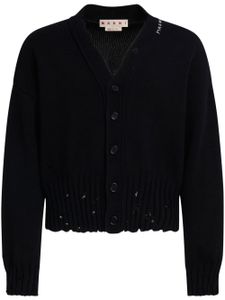 Marni cardigan à logo brodé - Noir