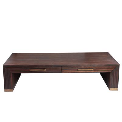 Tiess Bruine Houtfineer Salontafel 2 Laden