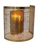 Kleine mat messing wandlamp met E14 fitting en schakelaar By Rydens Hermine