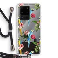 Kleurrijke papegaaien: Samsung Galaxy S20 Ultra Transparant Hoesje met koord Kleurrijke papegaaien: Samsung Galaxy S20 Ultra Transparant Hoesje met koord