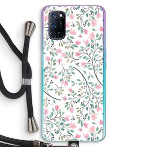 Sierlijke bloemen: Oppo A52 Transparant Hoesje met koord