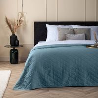 Bedsprei Ultrasonic Ruit - Blauw - 250x260 cm van Fresh and Co materiaal: Microvezel - Dekbed-Discounter.nl