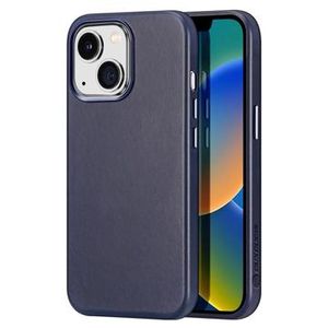 Dux Ducis Naples iPhone 14 Plus Leren Gecoate Case - Blauw