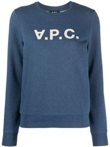 A.P.C. sweat en coton à logo Viva - Bleu