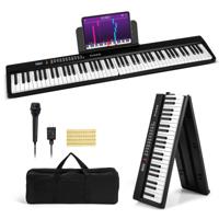 Keyboard Piano 88 Toetsen Inklapbare Digitale Piano met 1000 Ritmes 1000 Tonen Bluetooth MIDI Piano voor Kinderen met Microfoon