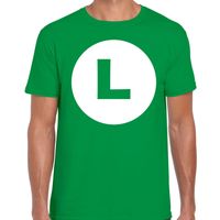 Luigi loodgieter verkleed t-shirt groen voor heren - thumbnail