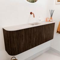 Toiletmeubel Mondiaz Joya Dlux | 113.2 cm | Meubelkleur Walnut | Faye wastafel Nata Wasbak Midden | Zonder kraangat(en) Toiletmeubel Mondiaz Joya Dlux | 113.2 cm | Meubelkleur Walnut | Faye wastafel Nata Wasbak Midden | Zonder kraangat(en)