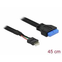 Delock Stroom Aansluitkabel [1x Moederbordbus 19-polig - 1x Moederbordstekker 8-polig] 45 cm Zwart