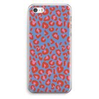 Leopard blue: iPhone 5 / 5S / SE Transparant Hoesje