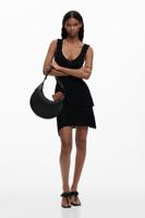 Gebreide jurk met bandjes - BLACK - XL