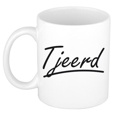 Tjeerd Naam koffiemok - beker - met sierlijke letters - wit - 300 ml - Cadeau - Heren Tjeerd Naam koffiemok - beker - met sierlijke letters - wit - 300 ml - Cadeau - Heren