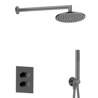 Salenzi Giro inbouw regendouche set type 6 zwart chroom Salenzi Giro inbouw regendouche set type 6 zwart chroom