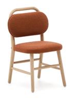 Kave Home Kinderstoel 'Helda' Bouclé en eikenhout, kleur Terracotta Kave Home Kinderstoel 'Helda' Bouclé en eikenhout, kleur Terracotta