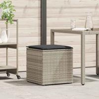 Kussenbox met opslag Lichtgrijs 50 x 50 x 50 cm poly rattan