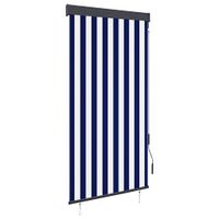 Rolgordijn voor buiten 80x250 cm blauw en wit