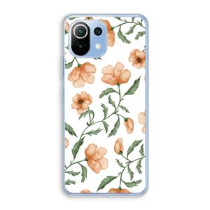 Peachy flowers: Xiaomi Mi 11 Lite Transparant Hoesje