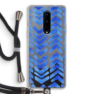 Blauwe pijlen: OnePlus 8 Transparant Hoesje met koord