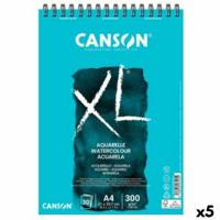Tekenblok Canson XL Aquarelle 20 Lakens Wit A5 5 Stuks 300 g/m² 148 x 210 mm