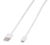 Vivanco USB-kabel USB 2.0 USB-A stekker, USB-micro-B stekker 1.00 m Wit 39451