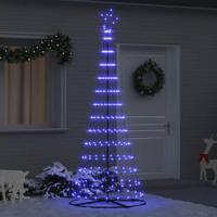 LED Kerstboom met 290 LED Blauw 138.5 x 138.5 x 399 cm Metaal