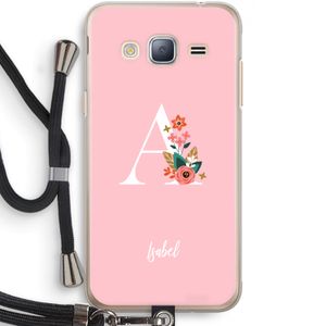 Pink Bouquet: Samsung Galaxy J3 (2016) Transparant Hoesje met koord