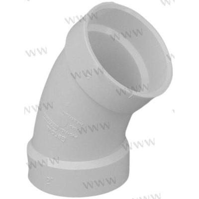 CEN1200109W - 3,00" X 45 graden ELLEBOOG (WIT)