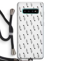 Pluimen: Samsung Galaxy S10 Plus Transparant Hoesje met koord