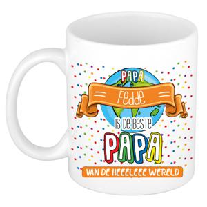 Naam mok papa Fedde - wit - de beste - keramiek - 300 ml - Vaderdag/verjaardag